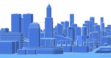 Bir şehrin vektör illüstrasyonu 