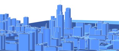 Bir şehrin vektör illüstrasyonu 