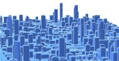 Bir şehrin vektör illüstrasyonu 