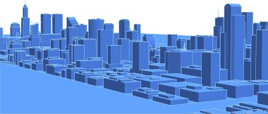 Bir şehrin vektör illüstrasyonu 