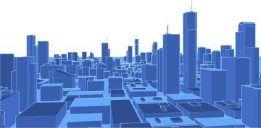 Bir şehrin vektör illüstrasyonu 