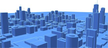 Bir şehrin vektör illüstrasyonu 