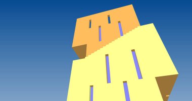 soyut mimari konsepti 3D görüntüleme