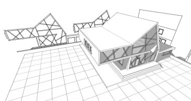 ev mimarisi proje taslağı 3D