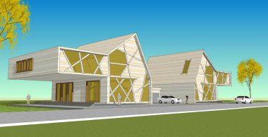 Kasaba mimari konsepti 3D görüntüleme