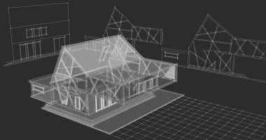modern konut mimarisi 3D görüntüleme 