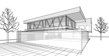 Kasaba mimari konsepti 3D görüntüleme