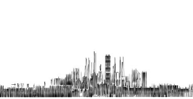 Modern şehir mimarisi. 3d illüstrasyon