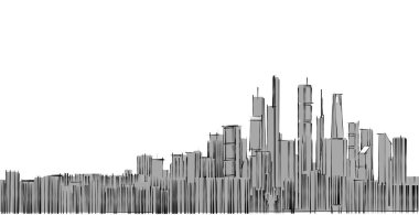 Modern şehir mimarisi. 3d illüstrasyon