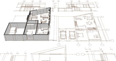 Konut mimarisi. 3d oluşturma