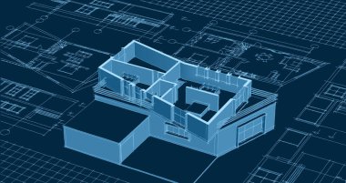 Konut mimarisi. 3d oluşturma