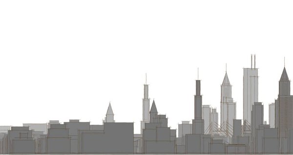 Modern city architecture. 3d illustration