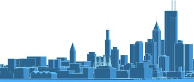 Modern şehir mimarisi. 3d illüstrasyon