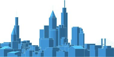 Modern şehir mimarisi. 3d illüstrasyon