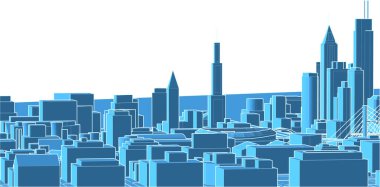 Modern şehir mimarisi. 3d illüstrasyon