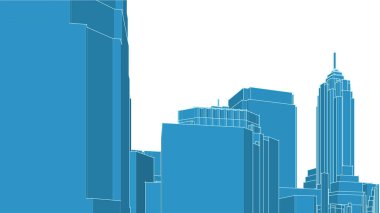 Modern şehir mimarisi. 3d illüstrasyon