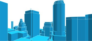 Modern şehir mimarisi. 3d illüstrasyon