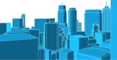 Modern şehir mimarisi. 3d illüstrasyon