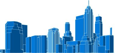 Modern şehir mimarisi. 3d illüstrasyon