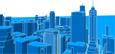 Modern şehir mimarisi. 3d illüstrasyon