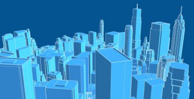 soyut mimari şehir 3D illüstrasyon