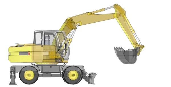 Excavator Machine Technology Illustration — Stock Photo, Image