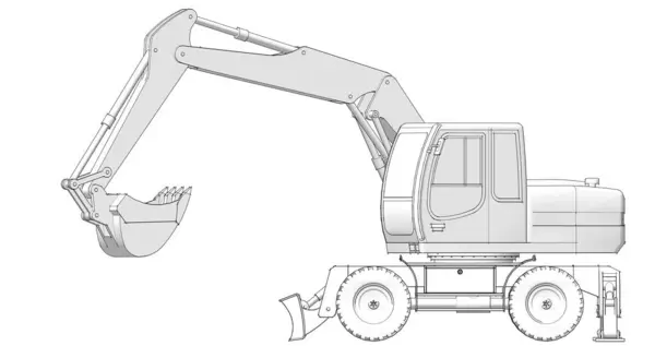 Máquina Escavadora Tecnologia Ilustração — Fotografia de Stock