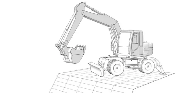 Excavator Machine Technology Illustration — Stock Photo, Image