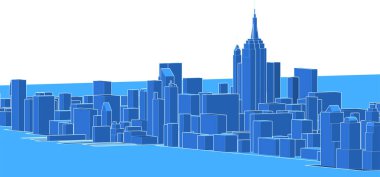 modern mimari şehir 3D illüstrasyon