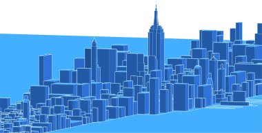 modern mimari şehir 3D illüstrasyon