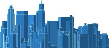 modern mimari şehir 3D illüstrasyon