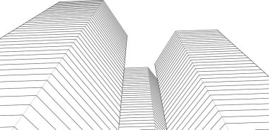 soyut mimari şehir 3D görüntüleme