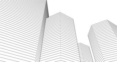 soyut mimari şehir 3D görüntüleme