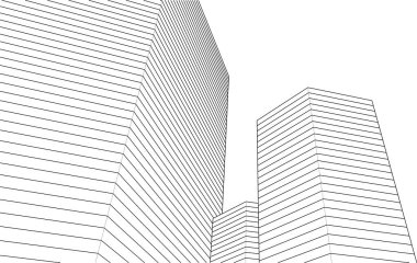 soyut mimari şehir 3D görüntüleme