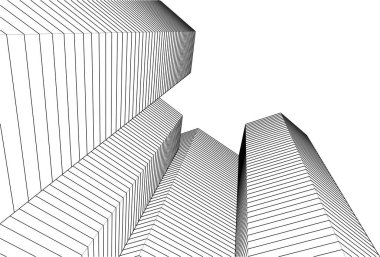 soyut mimari şehir 3D görüntüleme