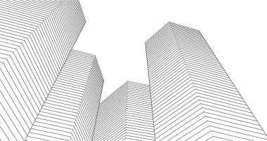 soyut mimari şehir 3D görüntüleme