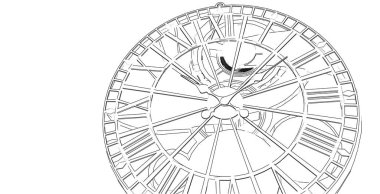 Saat, mekanizma, çizim, üç boyutlu illüstrasyon