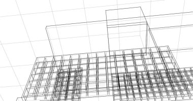 ev geleneksel mimari planı 3d illüstrasyon