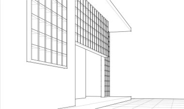 ev geleneksel mimari planı 3d illüstrasyon