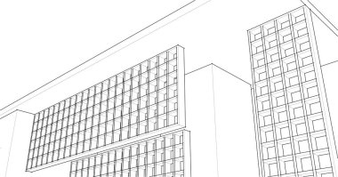 ev geleneksel mimari planı 3d illüstrasyon