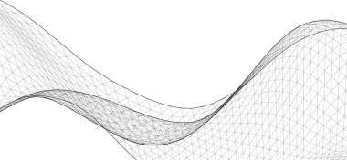 soyut mimari dalga 3 boyutlu illüstrasyon