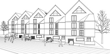 mimari konsept ev 3d illüstrasyon