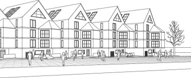 mimari konsept ev 3d illüstrasyon