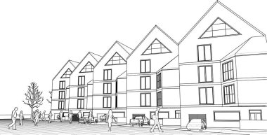 mimari konsept ev 3d illüstrasyon