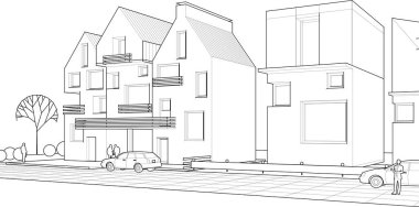 mimari konsept ev 3d illüstrasyon