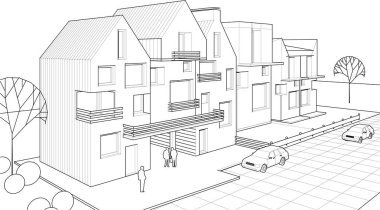 mimari konsept ev 3d illüstrasyon