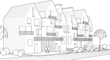 mimari konsept ev 3d illüstrasyon