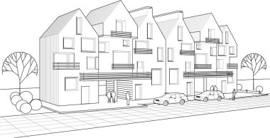 mimari konsept ev 3d illüstrasyon