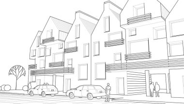 mimari konsept ev 3d illüstrasyon