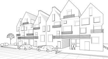 mimari konsept ev 3d illüstrasyon